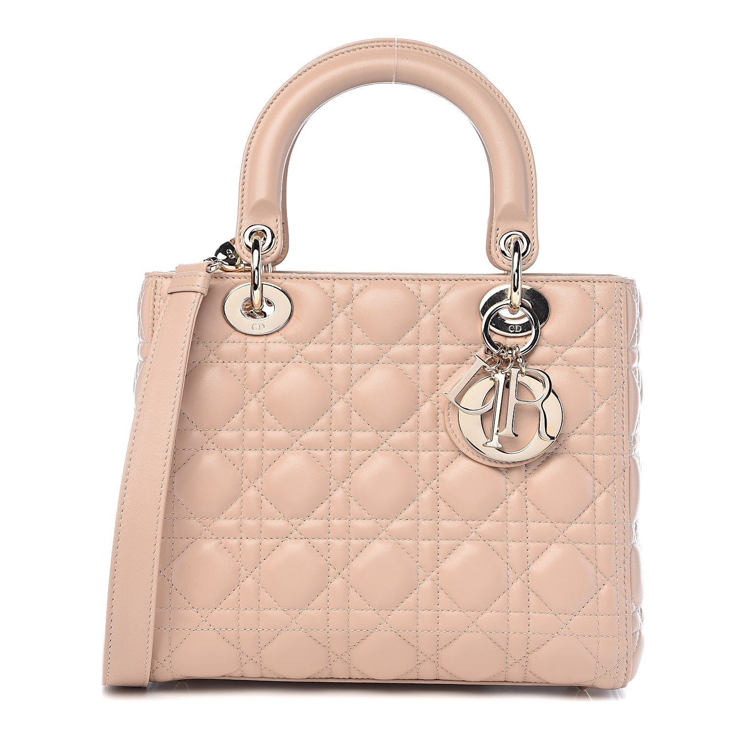 Christian Dior Lambskin Cannage Medium Lady Dior Light Pink 1 of 12