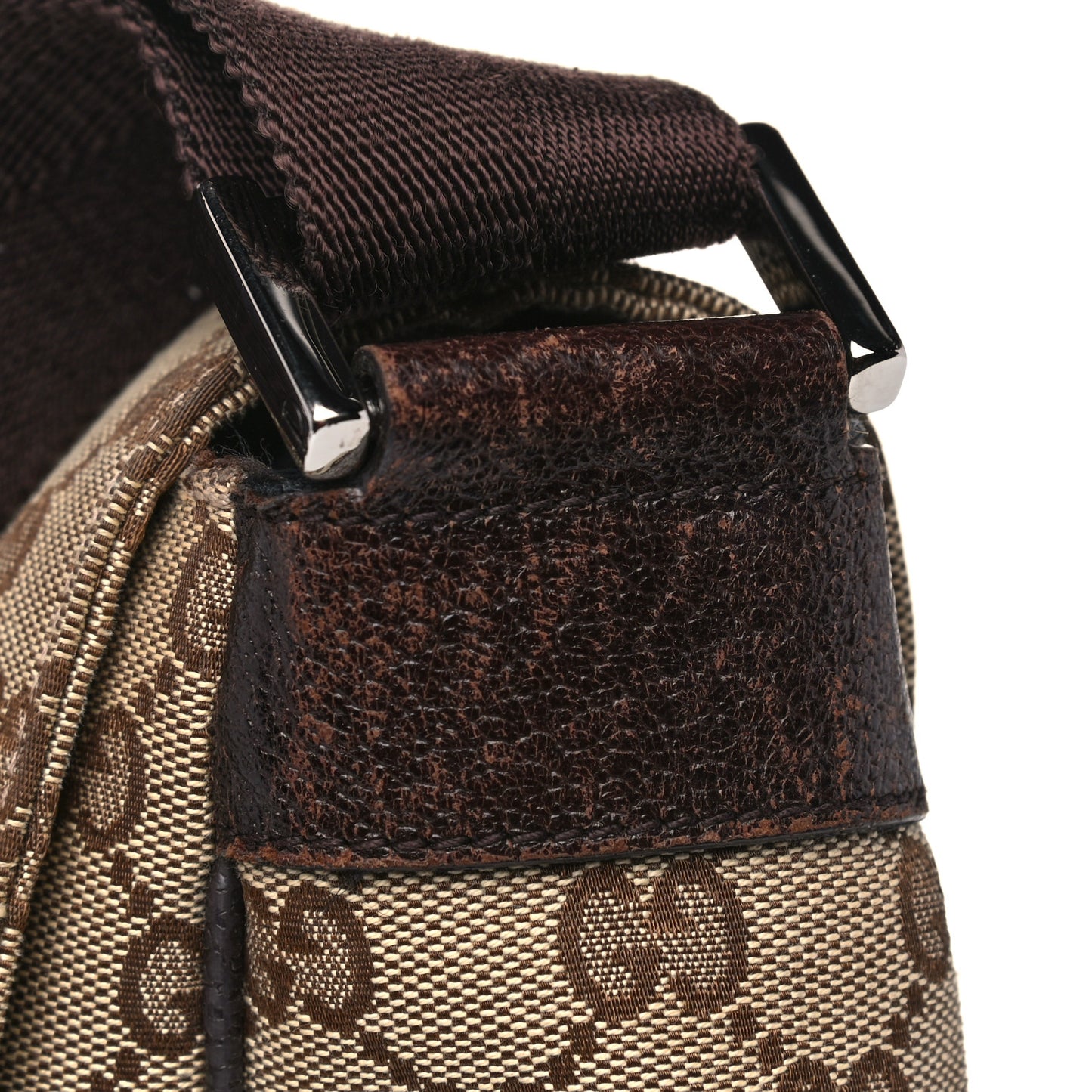 Monogram Small Flap Messenger Bag Beige Dark Brown