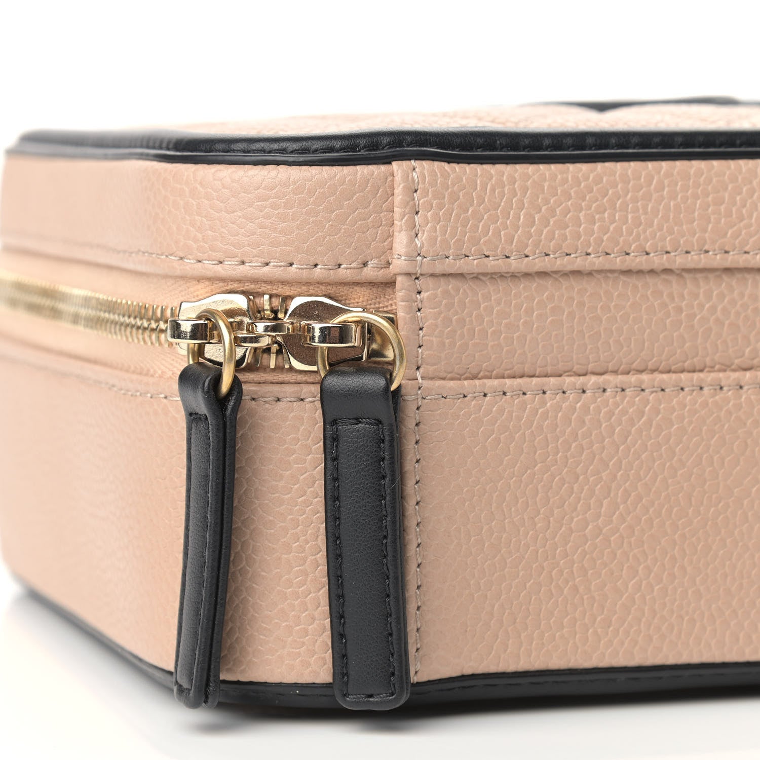 Chanel Caviar Quilted Medium CC Filigree Vanity Case Beige Black 8 of 9