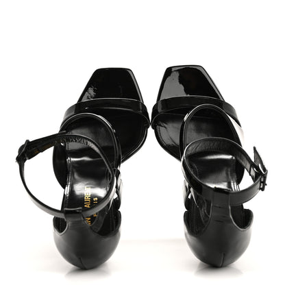 Saint Laurent Patent Niki Crossed 105 Sandals 38.5 Black 2 of 10