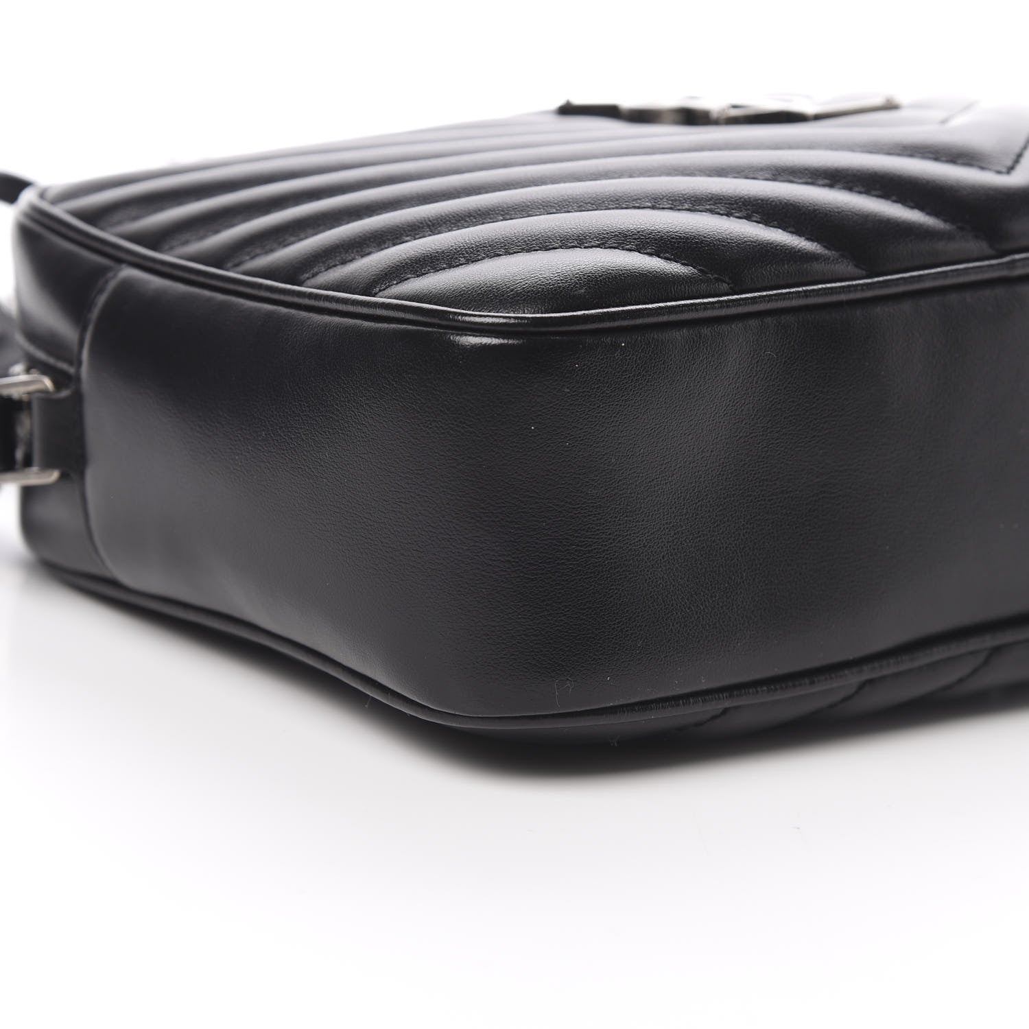 Saint Laurent Calfskin Matelasse Monogram Lou Camera Bag Black 9 of 15