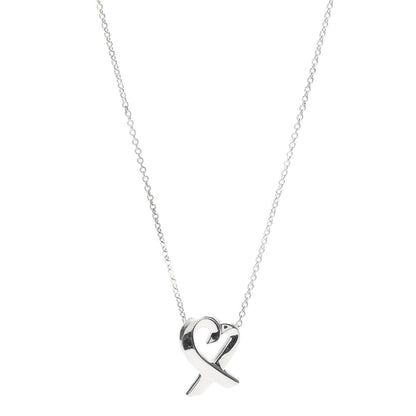 Tiffany Sterling Silver Paloma Picasso Loving Heart Pendant Necklace 1 of 5
