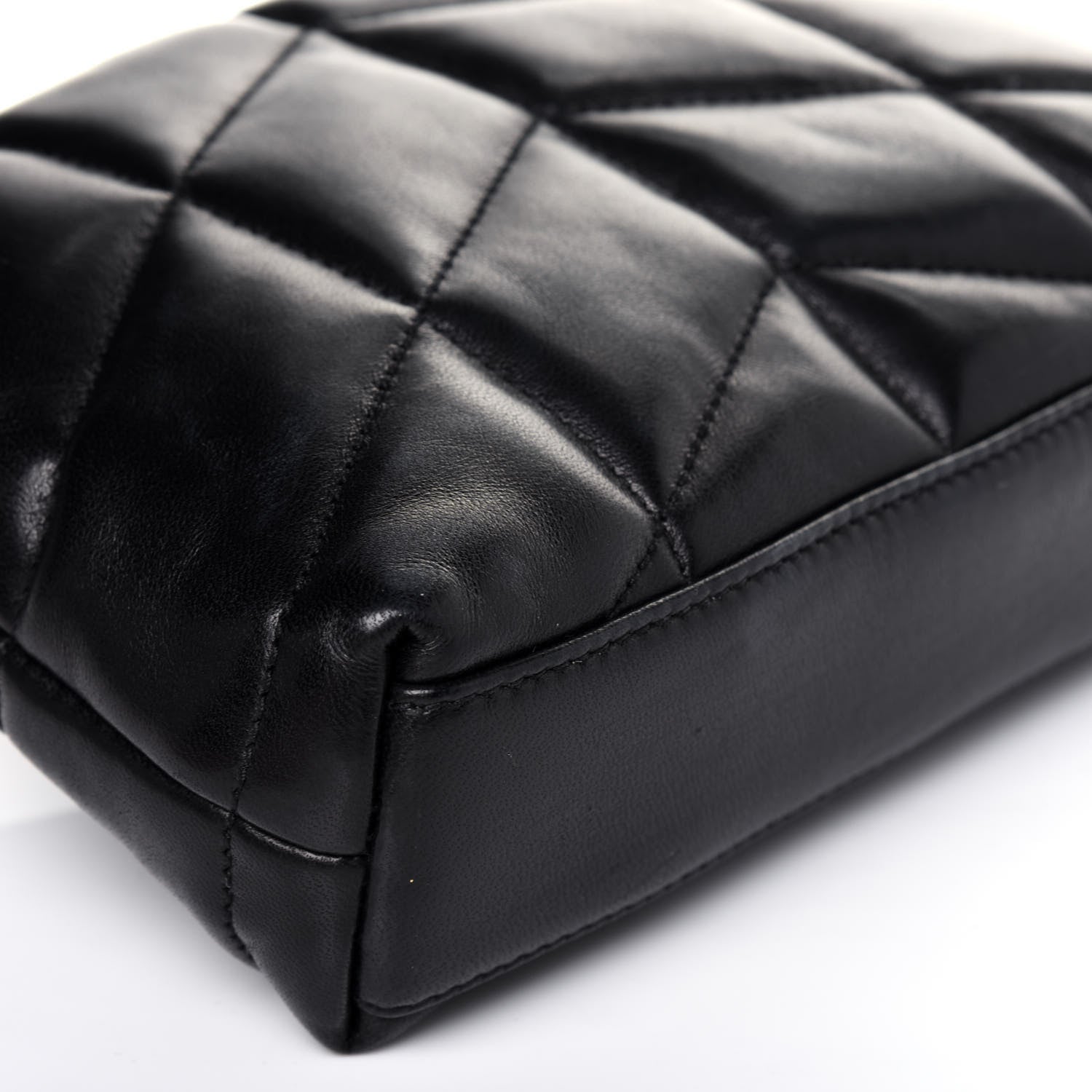 Saint Laurent Lambskin Monogram Loulou Puffer Pouch Clutch Black 13 of 17