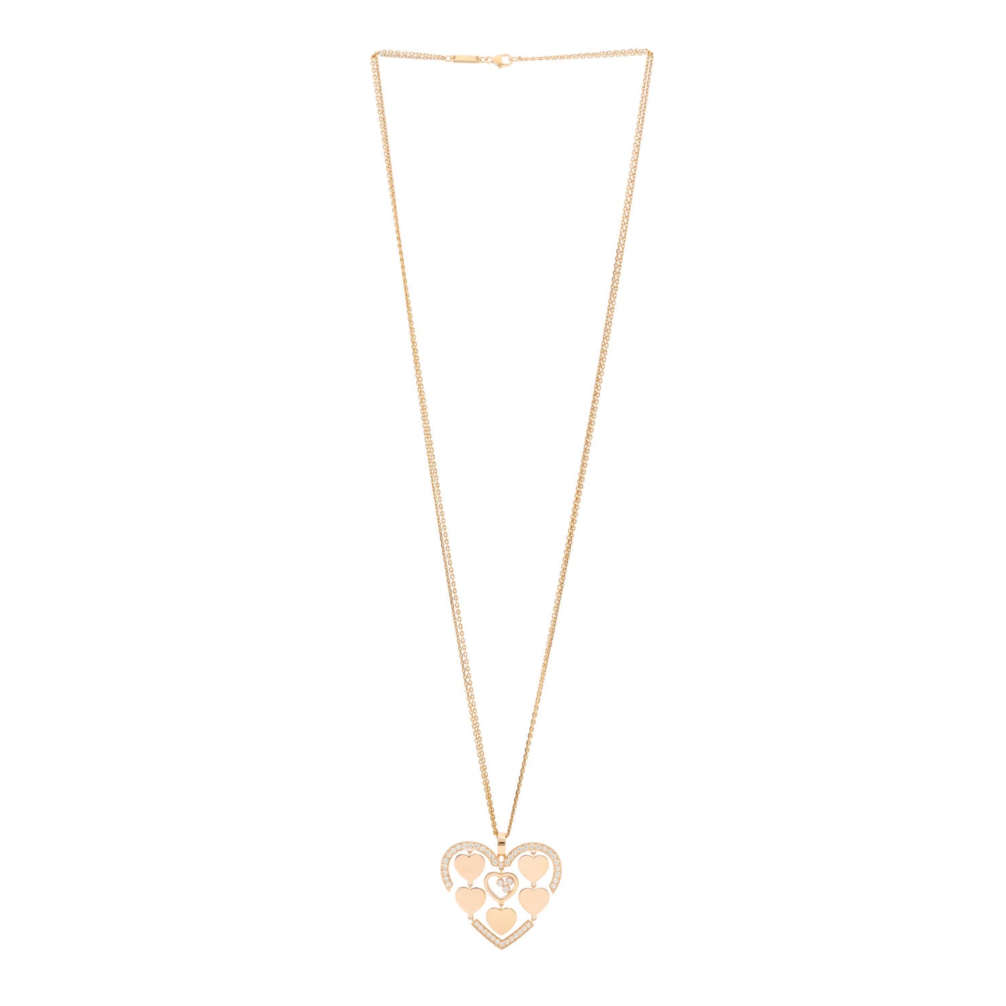 18K Rose Gold Diamond Happy Amore Pendant Necklace