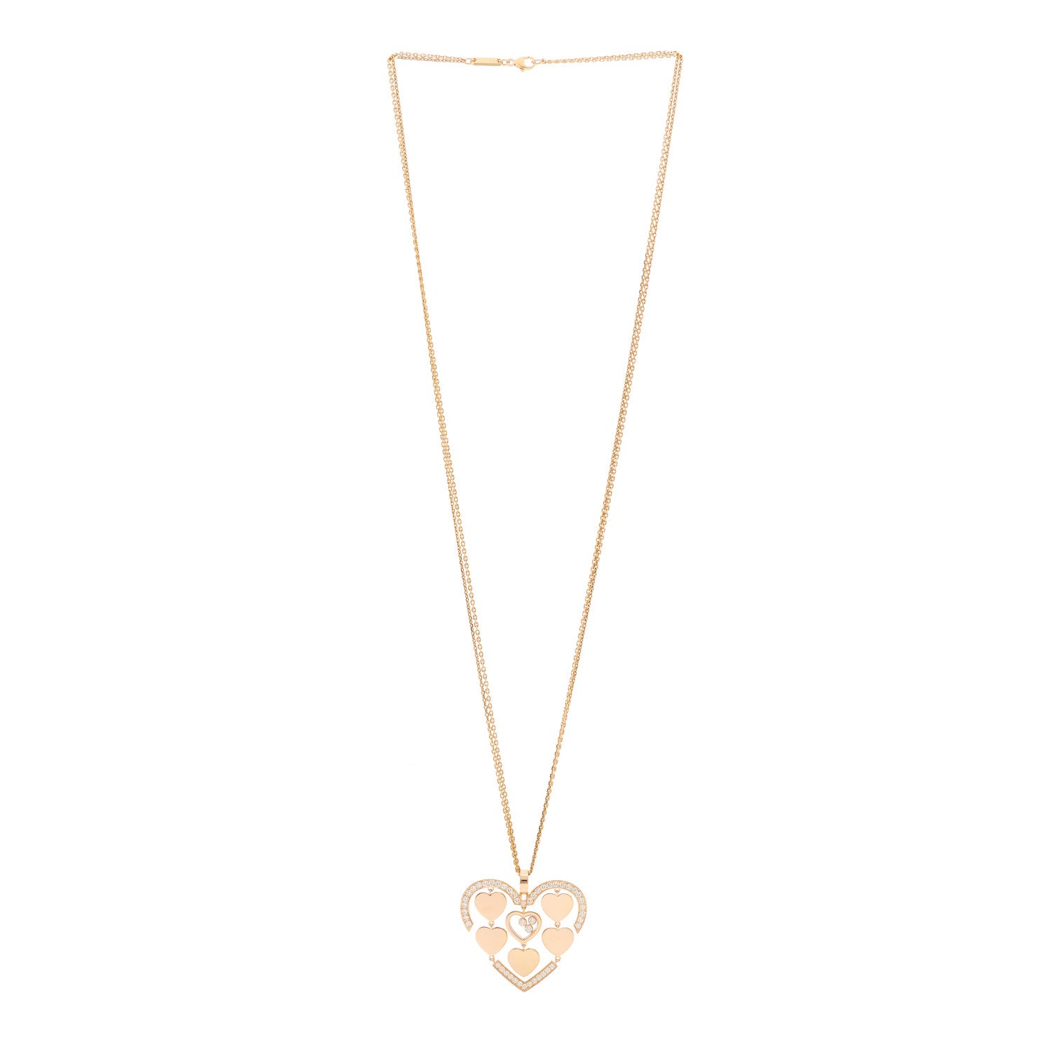 Chopard 18K Rose Gold Diamond Happy Amore Pendant Necklace 2 of 6