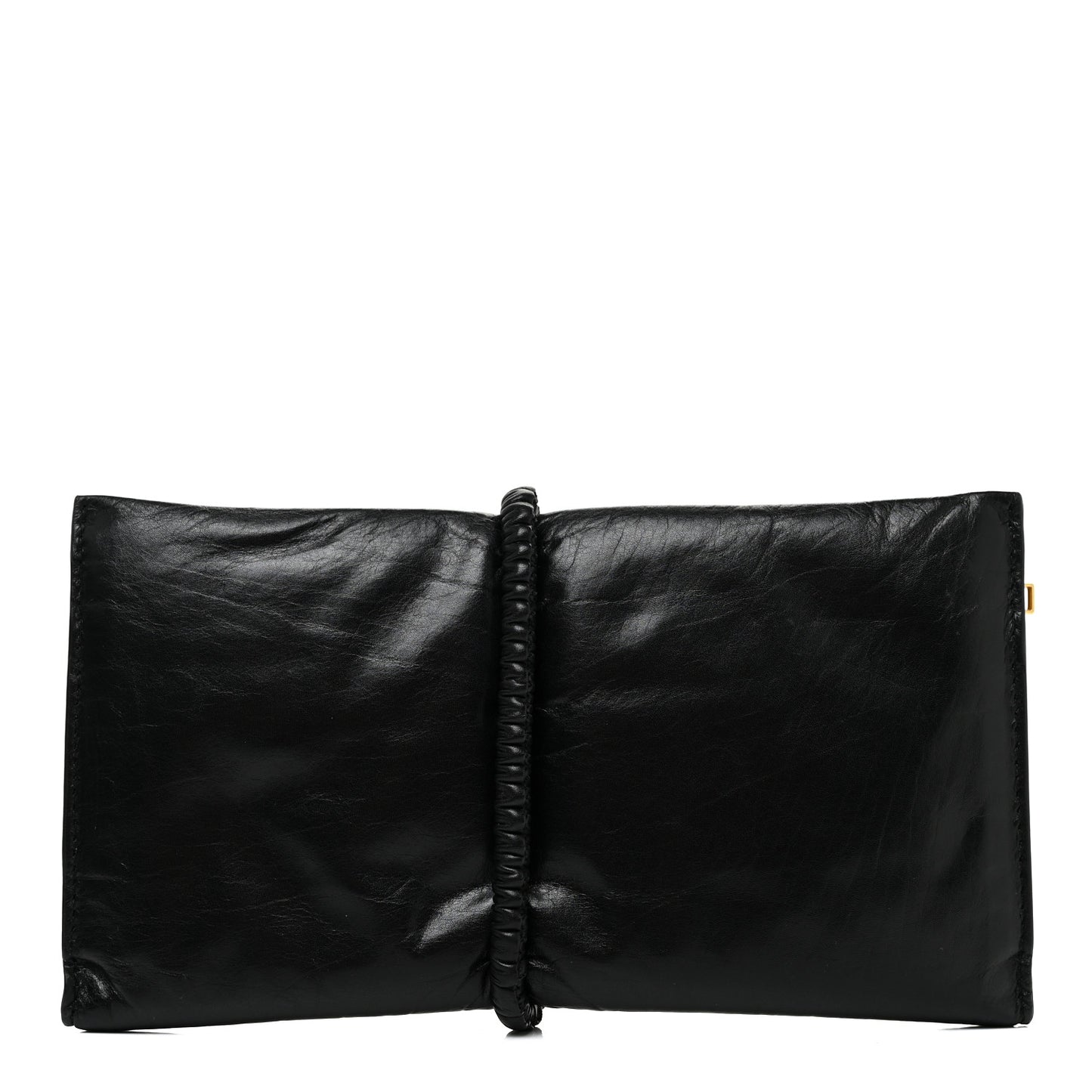 Calfskin Padded Bi Fold Clutch Black