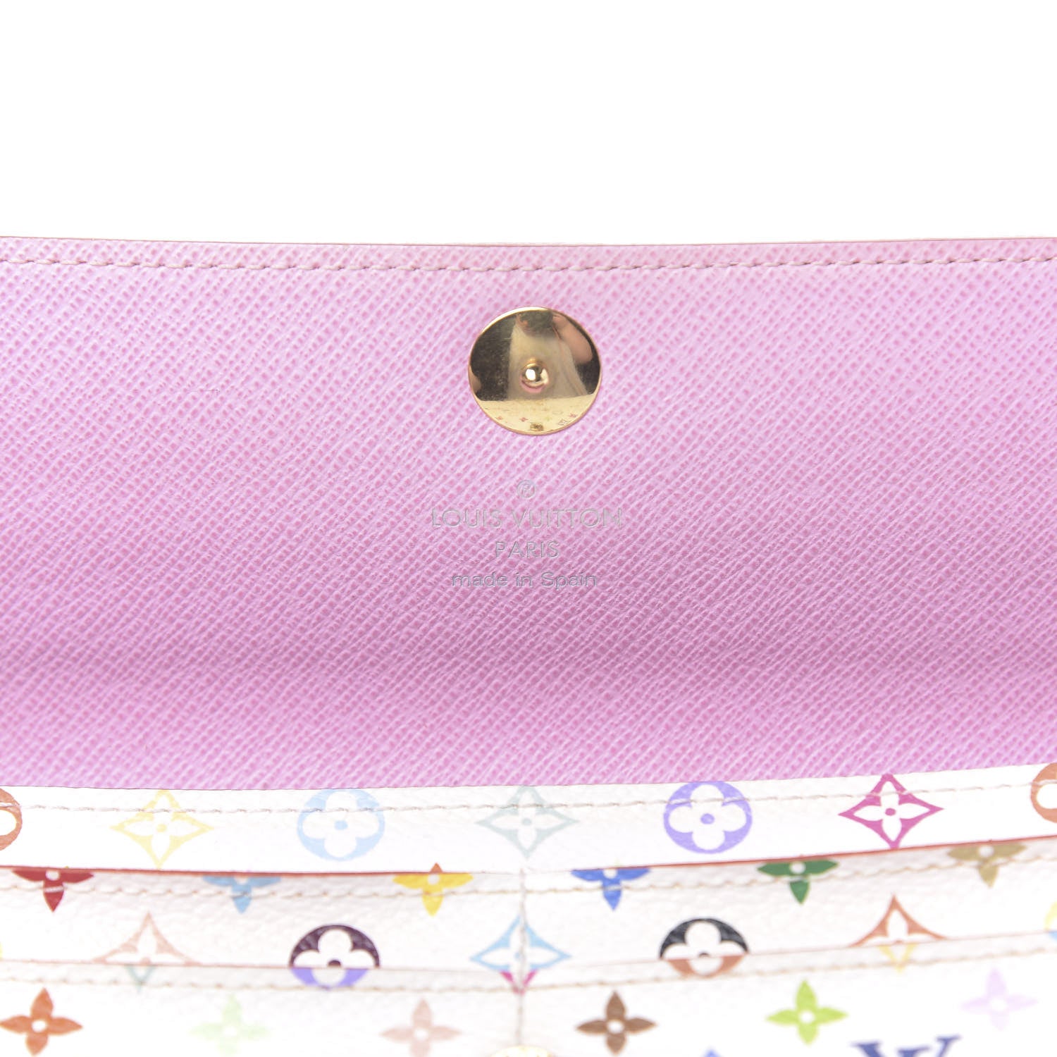 Louis Vuitton Monogram Multicolor Sarah Wallet White Litchi 6 of 8