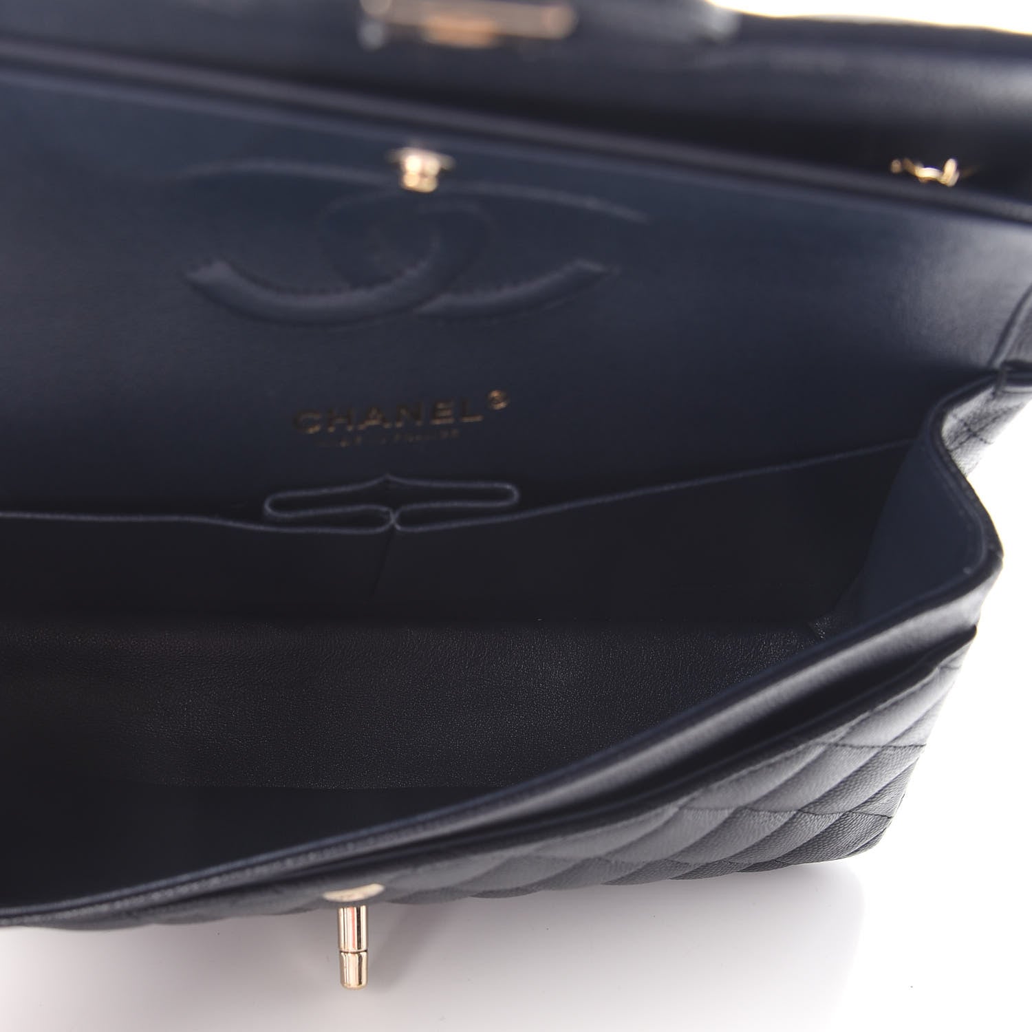 Chanel Caviar Quilted Medium Double Flap Navy 4 of 9