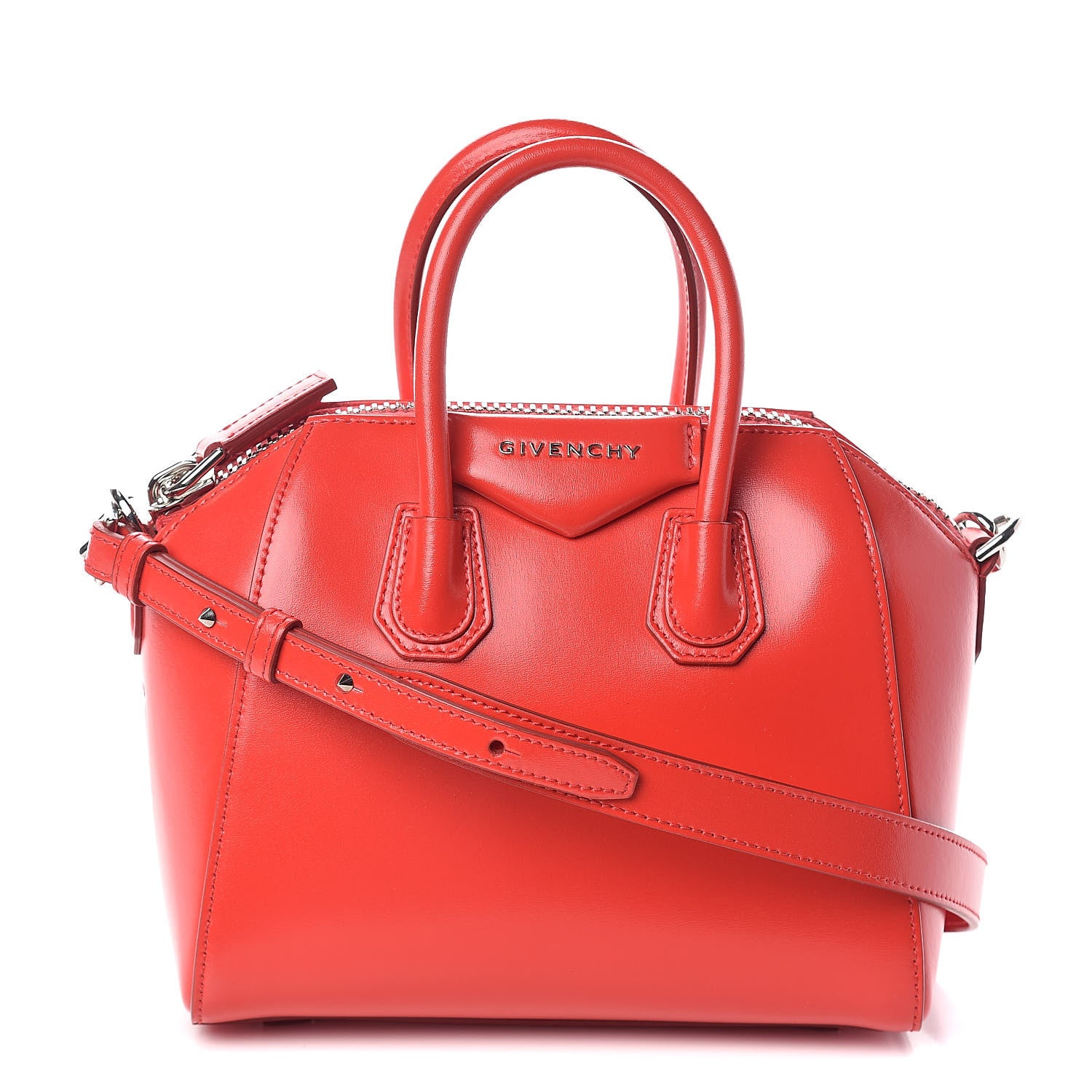 Givenchy Shiny Lord Calfskin Mini Antigona Red 1 of 10