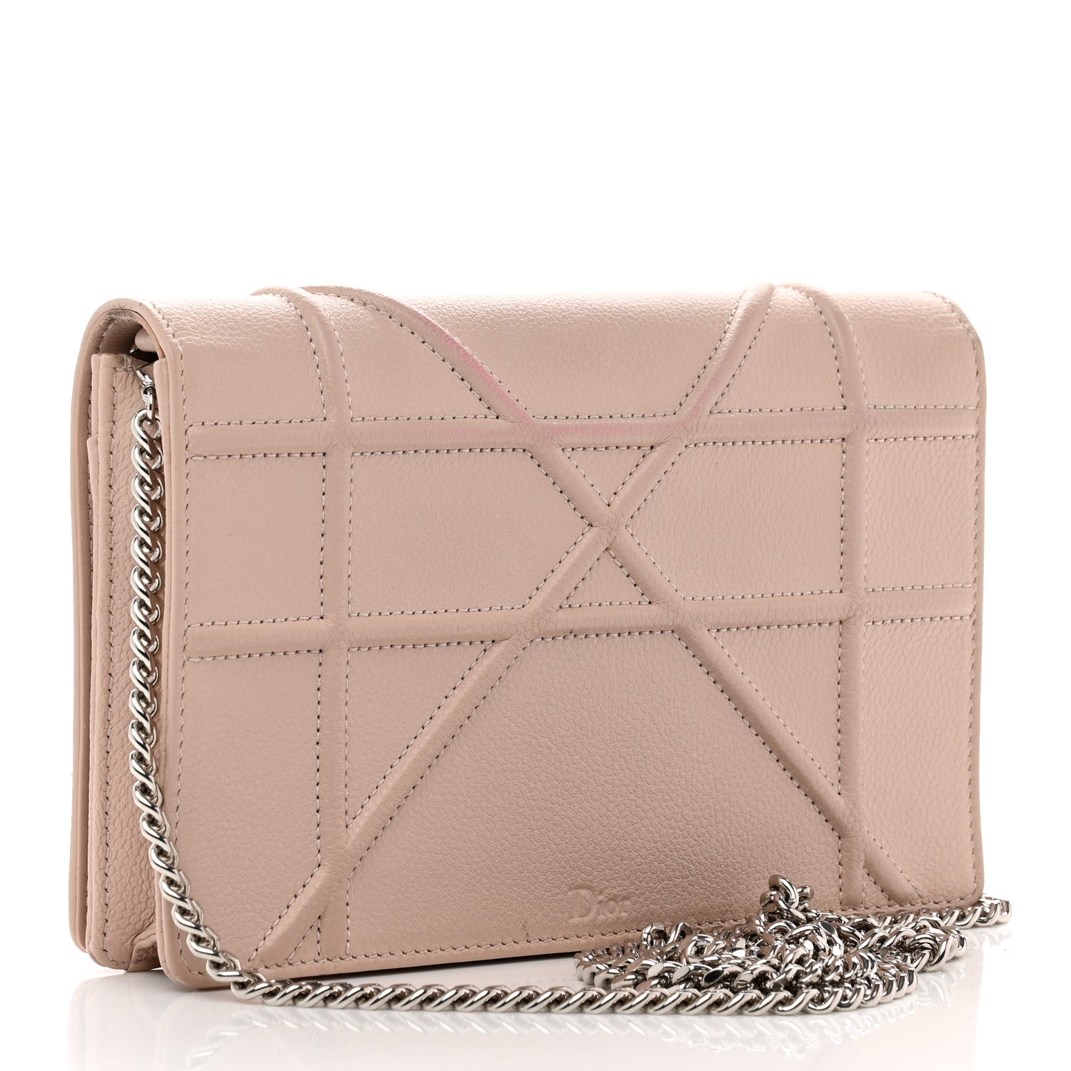 Christian Dior Grained Calfskin Diorama Wallet on Chain Pouch Nude 3 of 10