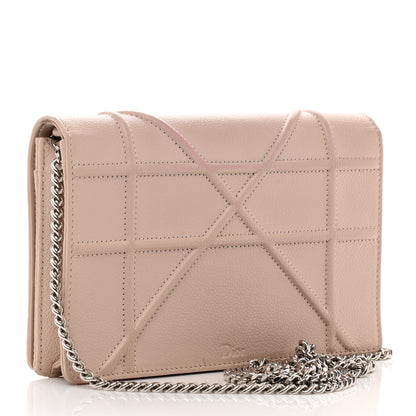 Christian Dior Grained Calfskin Diorama Wallet on Chain Pouch Nude 3 of 10