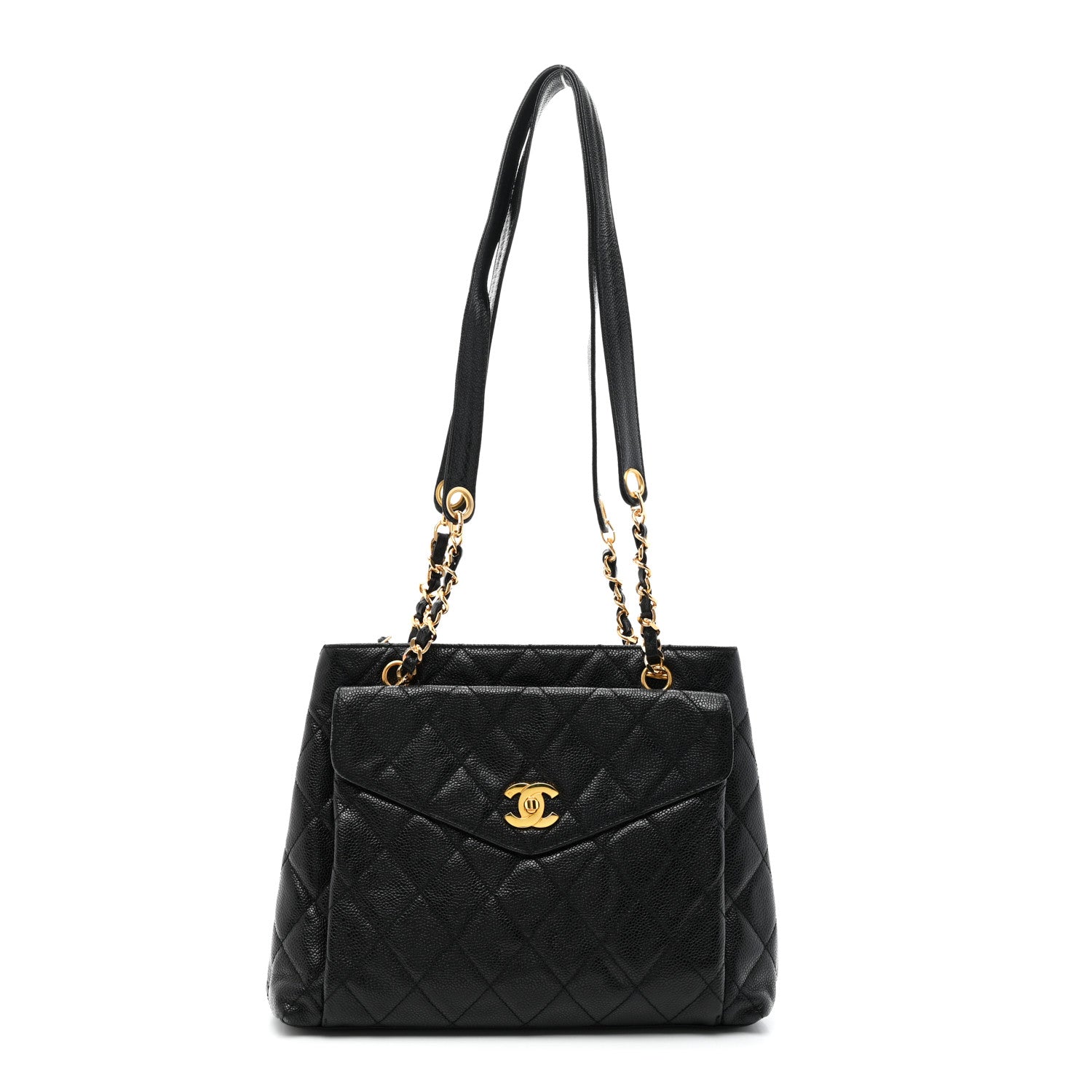 Chanel Caviar Quilted Pocket Shopping Tote Black 1 of 12