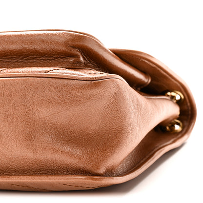 Saint Laurent Crinkled Calfskin Matelasse Monogram Medium Niki Chain Satchel Caramel 10 of 10