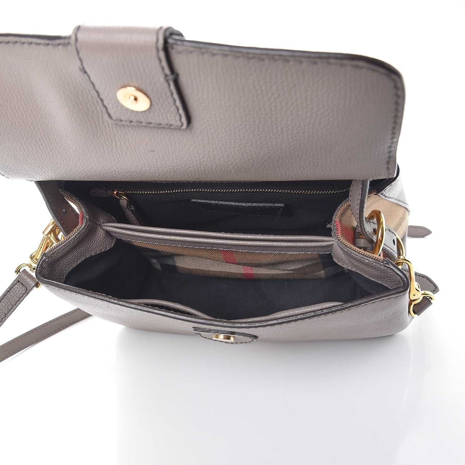 Burberry Derby Calfskin House Check Small Camberley Thistle Grey 5 of 14