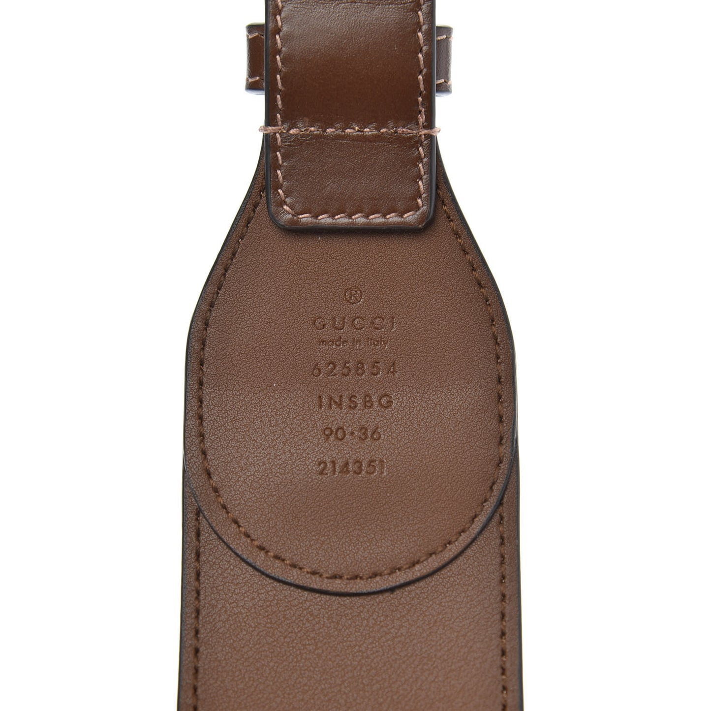Efesto Leather GG Supreme Monogram Horsebit 50/25mm Belt 90 36 Brown Sugar Beige Ebony