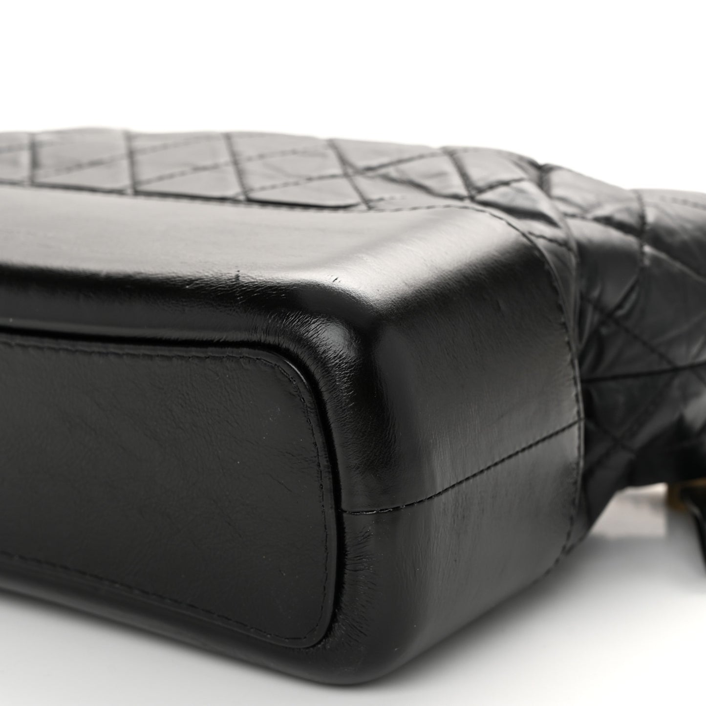 Aged Calfskin Quilted Medium Gabrielle Hobo Black