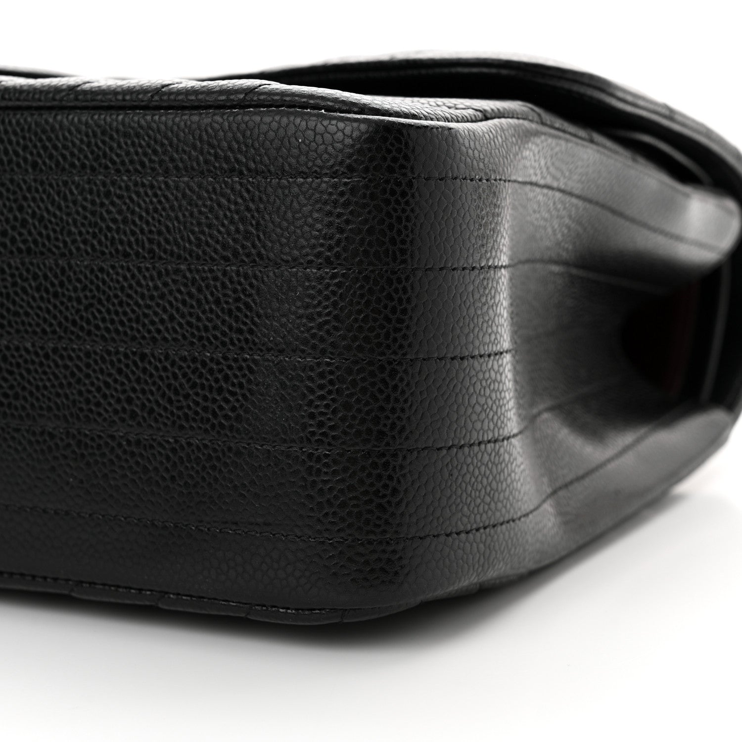 Chanel Caviar Chevron Quilted Jumbo Double Flap Black 10 of 15