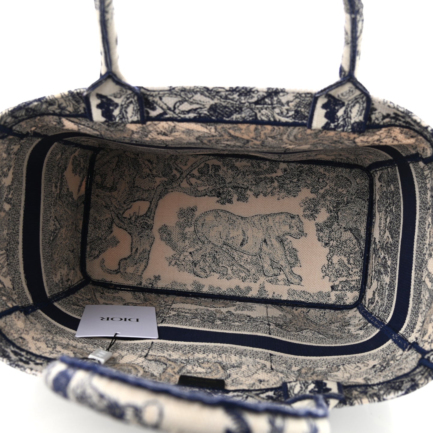 Canvas Embroidered Toile De Jouy Catherine Tote Blue