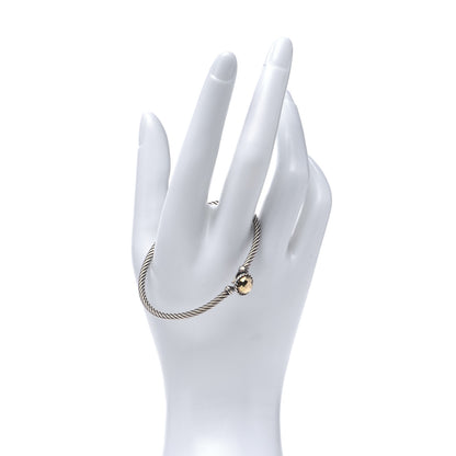 David Yurman Sterling Silver 18K Yellow Gold 3mm Chatelaine Bracelet 2 of 6