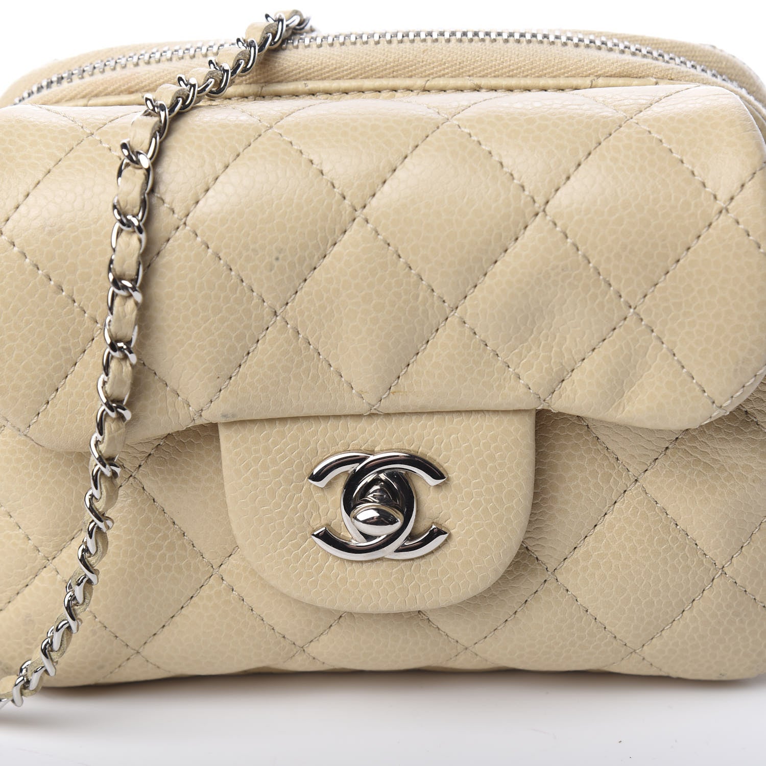 Chanel Caviar Quilted New Mini Flap Beige Clair 11 of 14