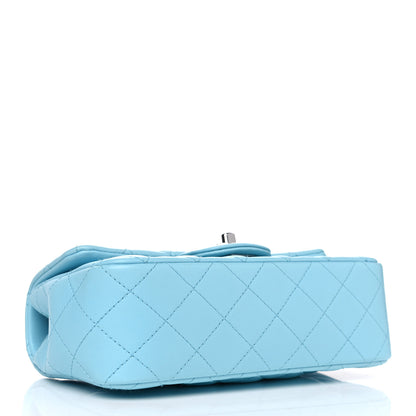Chanel Lambskin Quilted Mini Rectangular Flap Neon Blue 7 of 12