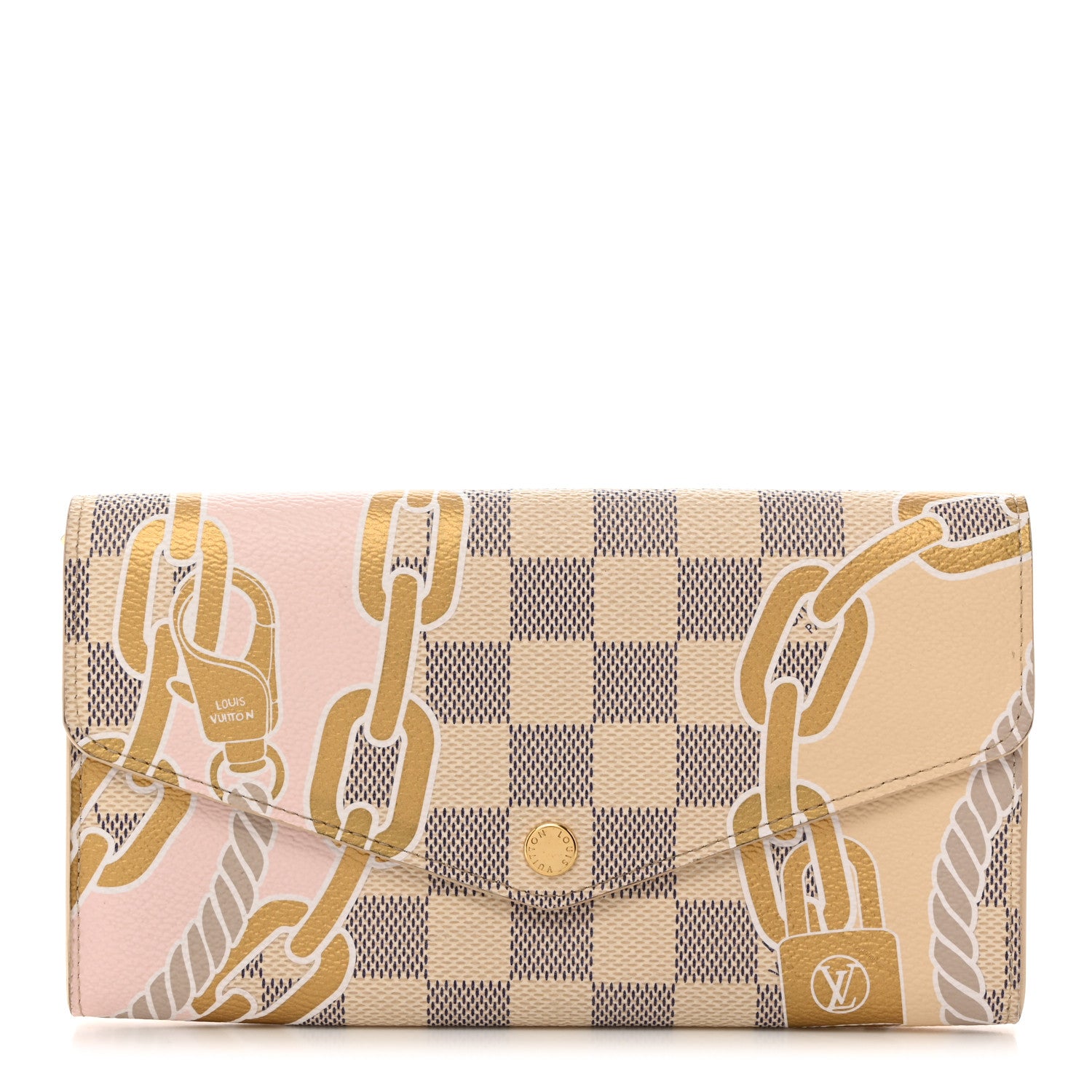 Louis Vuitton LOUIS VUITTON Damier Azur Nautical Sarah Wallet NM Gold 1 of 8