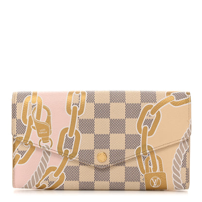 Louis Vuitton LOUIS VUITTON Damier Azur Nautical Sarah Wallet NM Gold 1 of 8