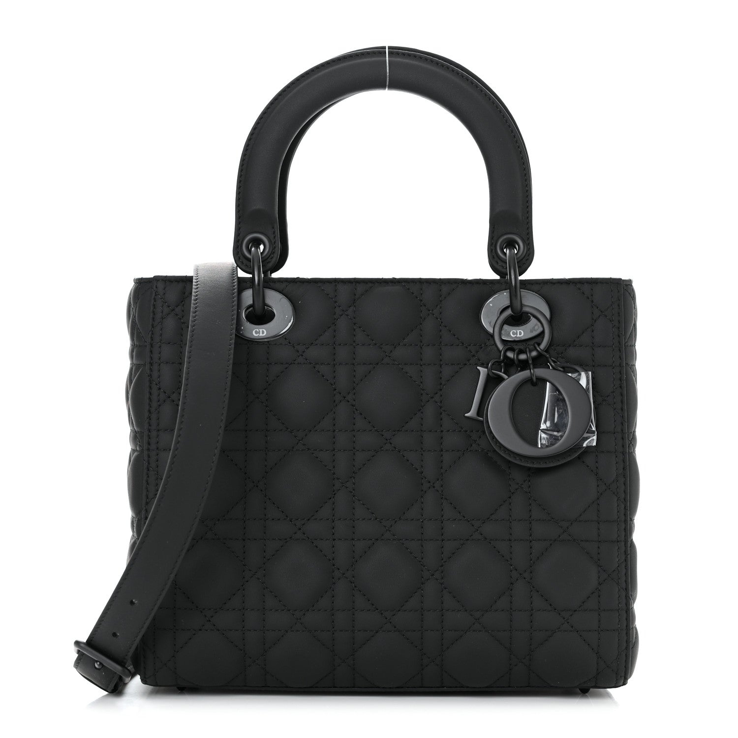 Christian Dior Ultra Matte Calfskin Cannage Medium Lady Dior Black 1 of 11