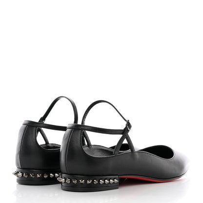 Christian Louboutin Calfskin Conclusive Ankle Strap Flats 38 Black 4 of 16