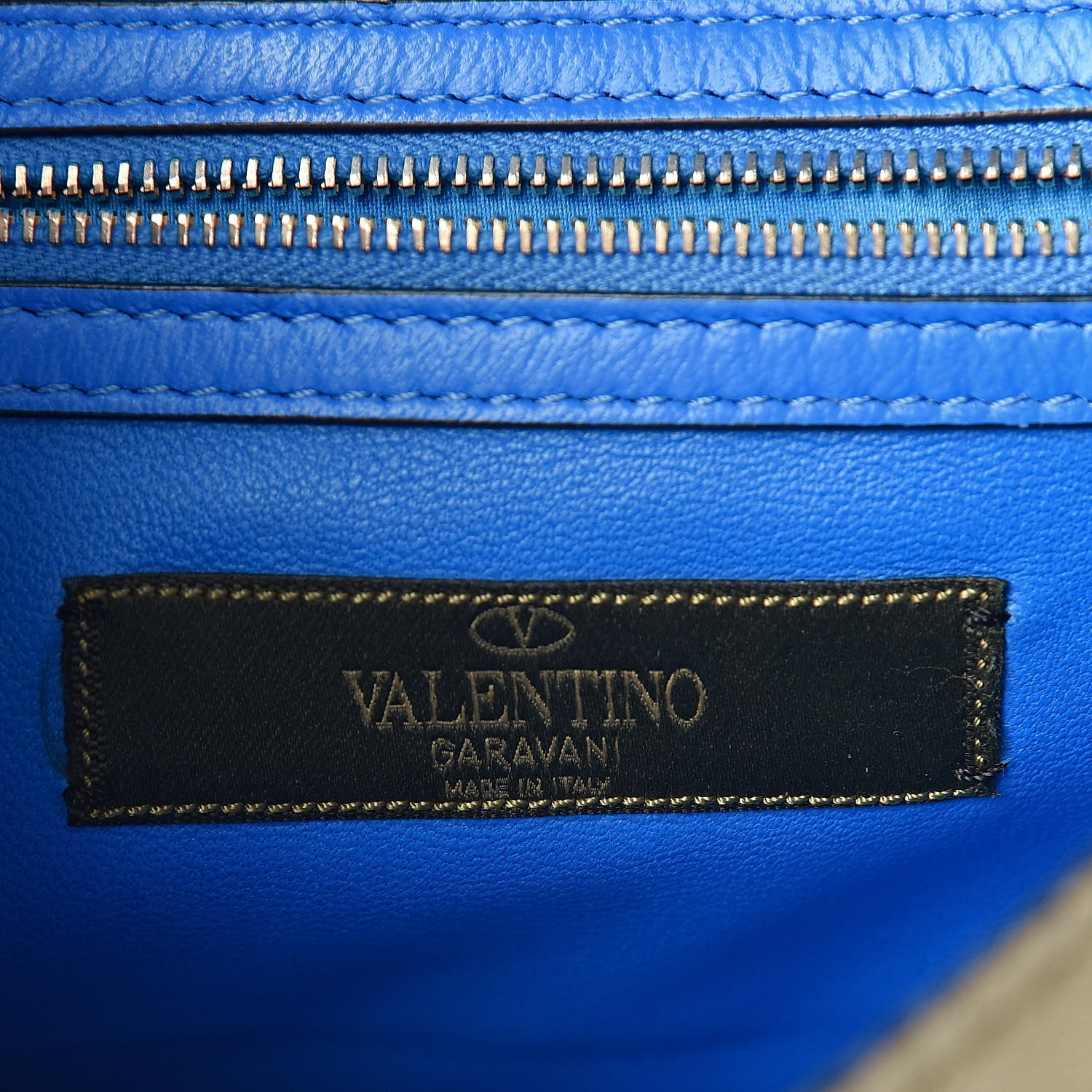 Valentino Garavani Nappa Canvas Camouflage Medium Glam Lock Rockstud Flap Blue Fluo 6 of 13