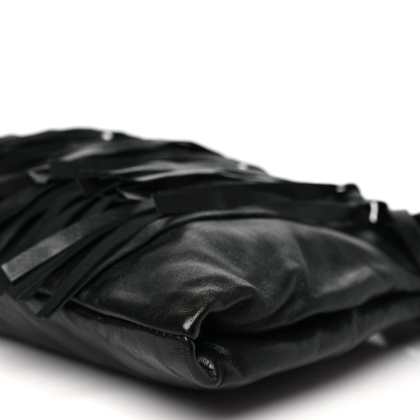 Nappa Fringe Clutch Black