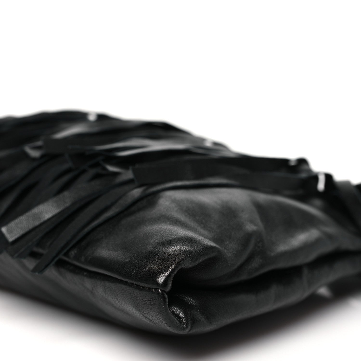 Prada Nappa Fringe Clutch Black 10 of 10