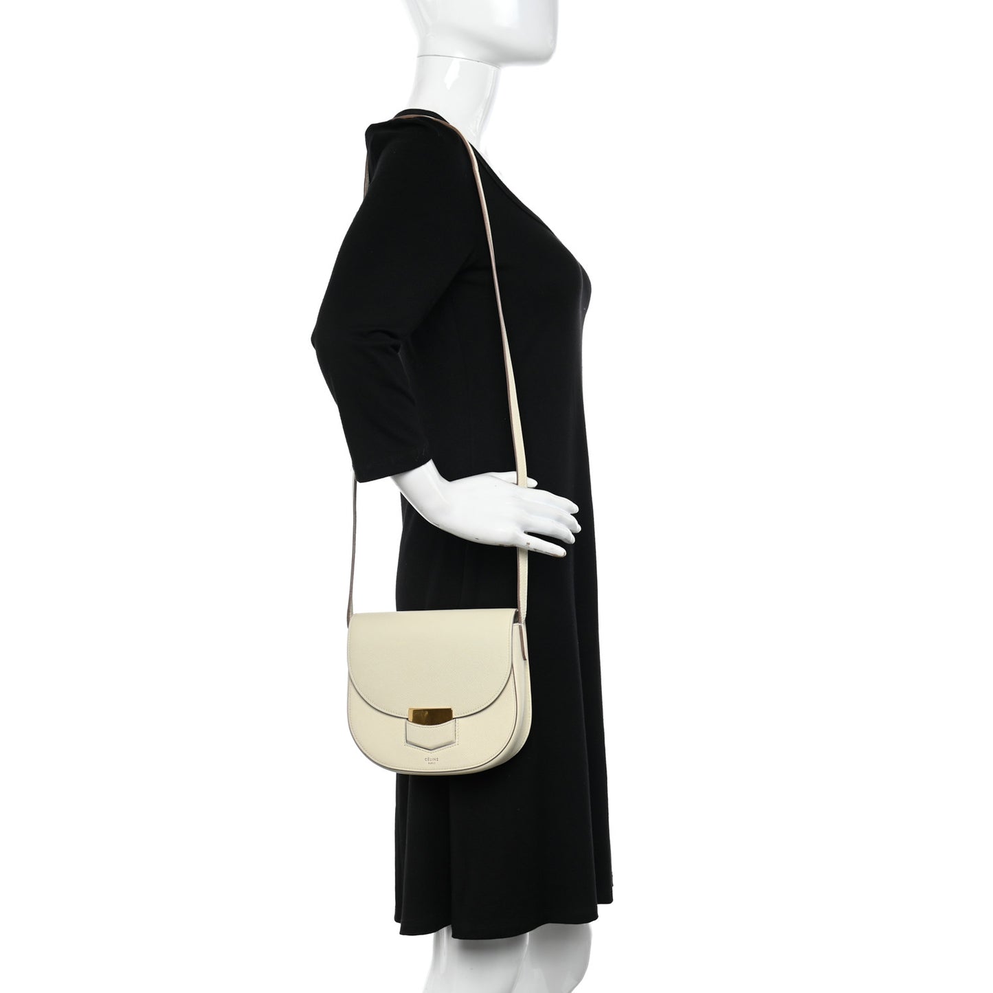 Grained Calfskin Small Trotteur White