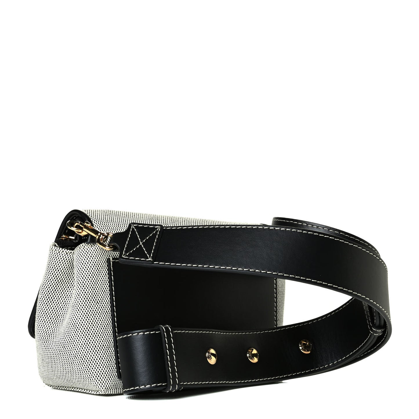 Cotton Canvas Horseferry Print Small Crossbody Bag Black Red