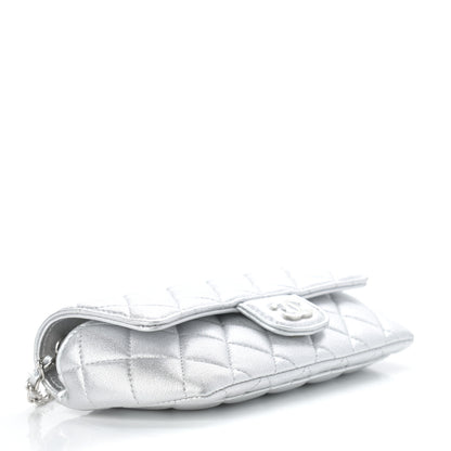 Chanel Metallic Lambskin Quilted Glasses Case With Chain Silver 4 of 12