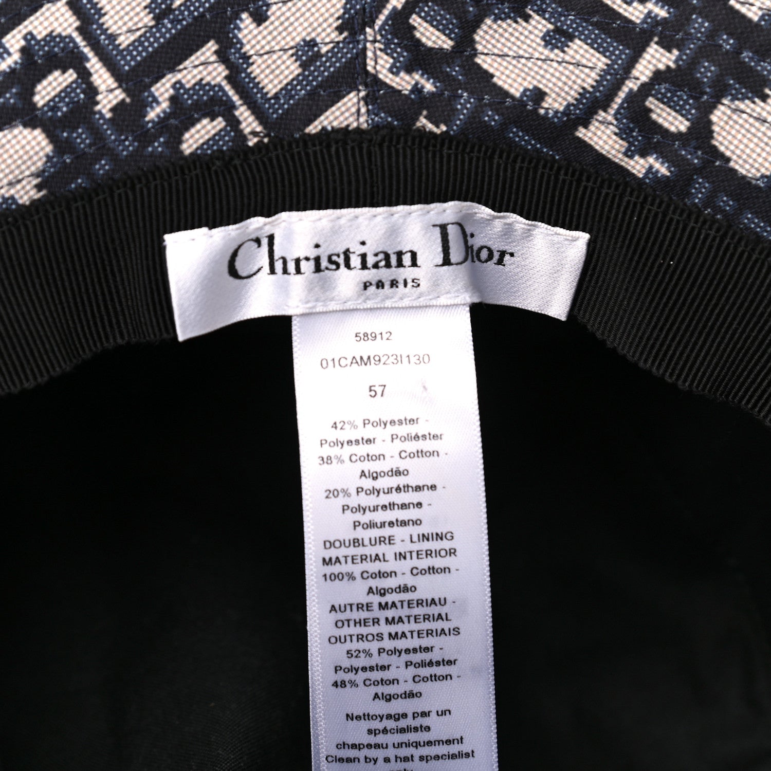 Christian Dior Camouflage Logo Bucket Hat 57 Blue 5 of 7