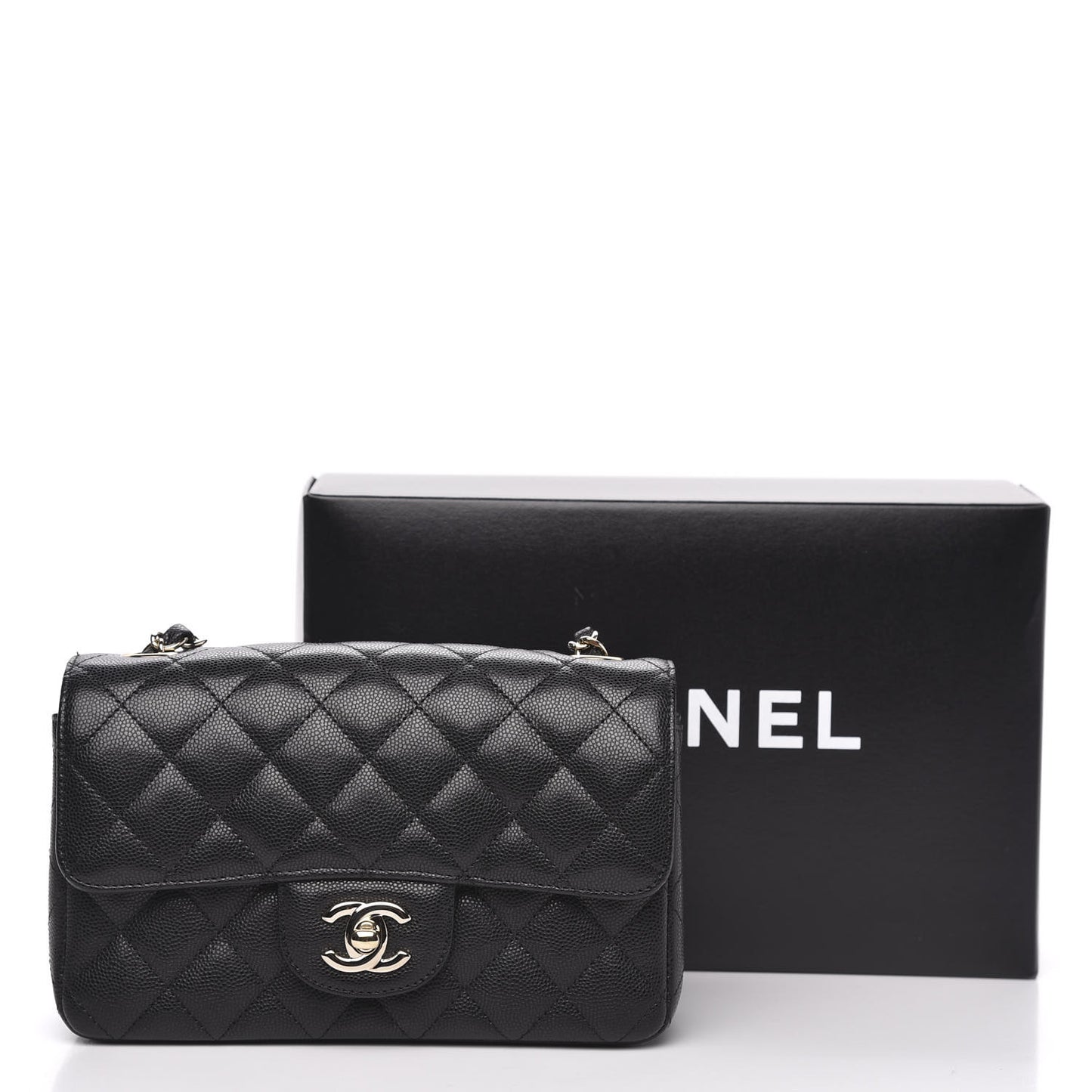 Caviar Quilted Mini Rectangular Flap Black