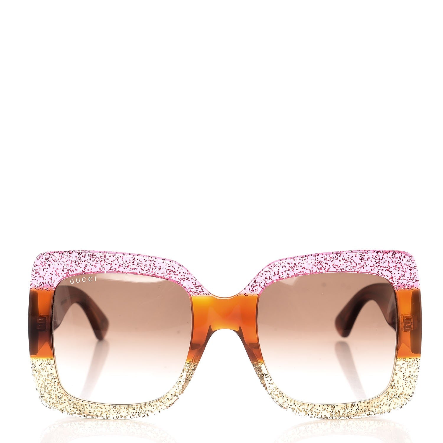 Gucci Square Frame GG0083S Sunglasses Glitter Pink Multi 2 of 6