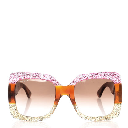 Gucci Square Frame GG0083S Sunglasses Glitter Pink Multi 2 of 6