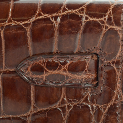 Hermes Shiny Niloticus Crocodile Kelly Cut Pochette Miel 8 of 13
