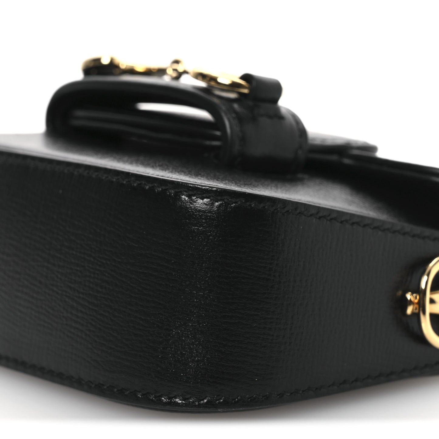 Azalea Calfskin Horsebit 1955 Super Mini Crossbody Bag Black