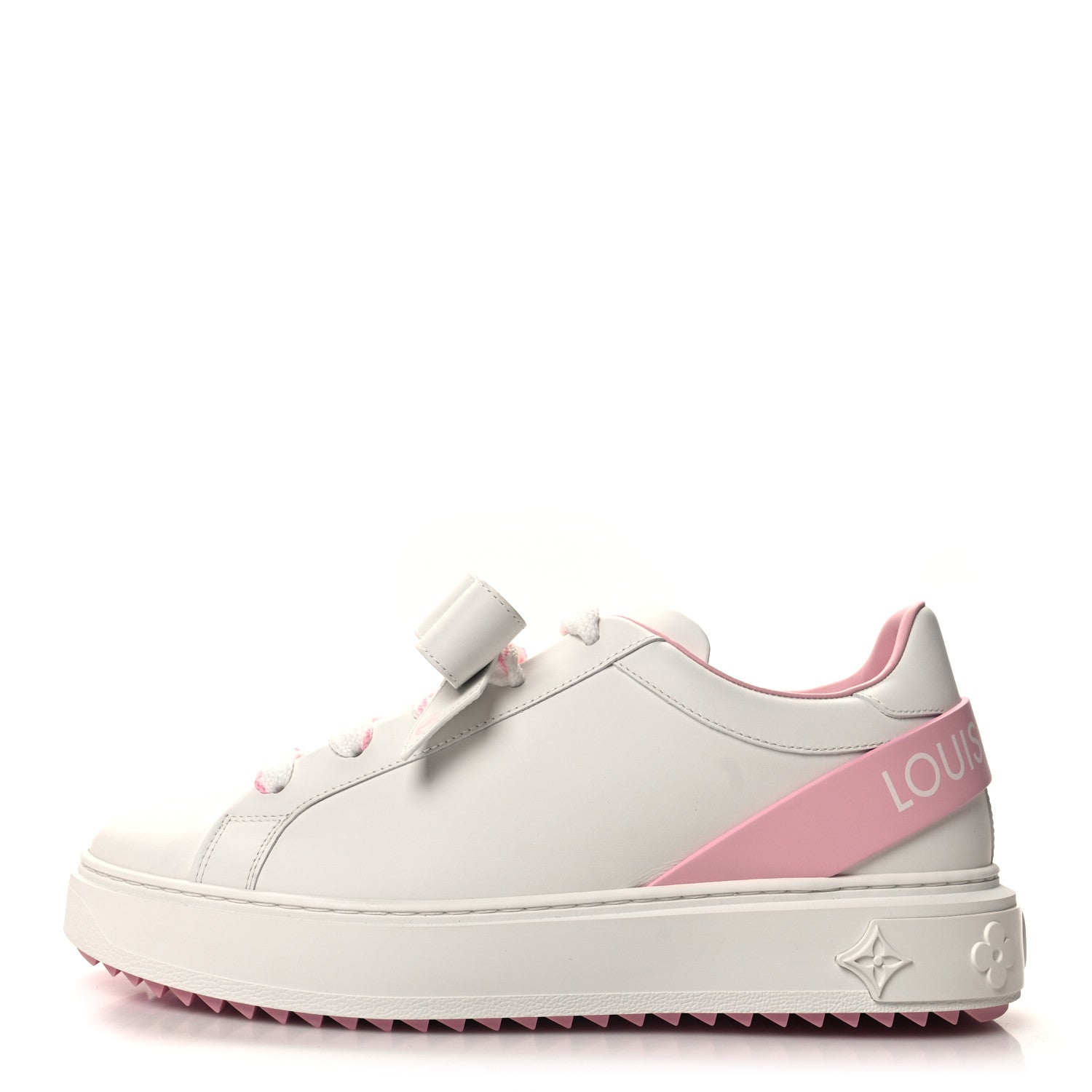 Louis Vuitton Calfskin Time Out Bow Sneakers 41 White Pink 1 of 10