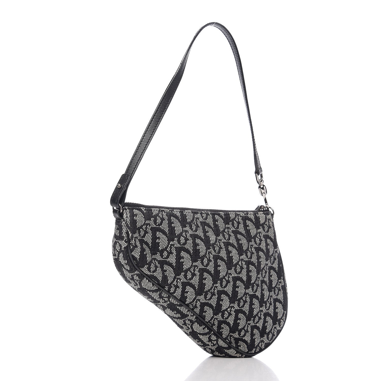 Christian Dior Monogram Mini Saddle Pochette Black 2 of 9