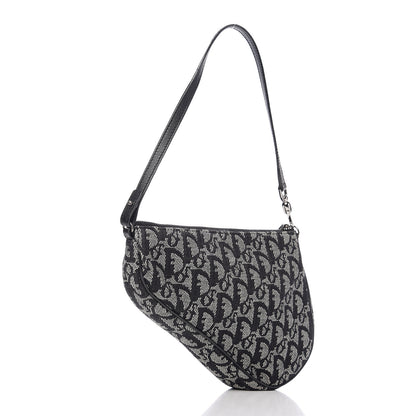 Christian Dior Monogram Mini Saddle Pochette Black 2 of 9