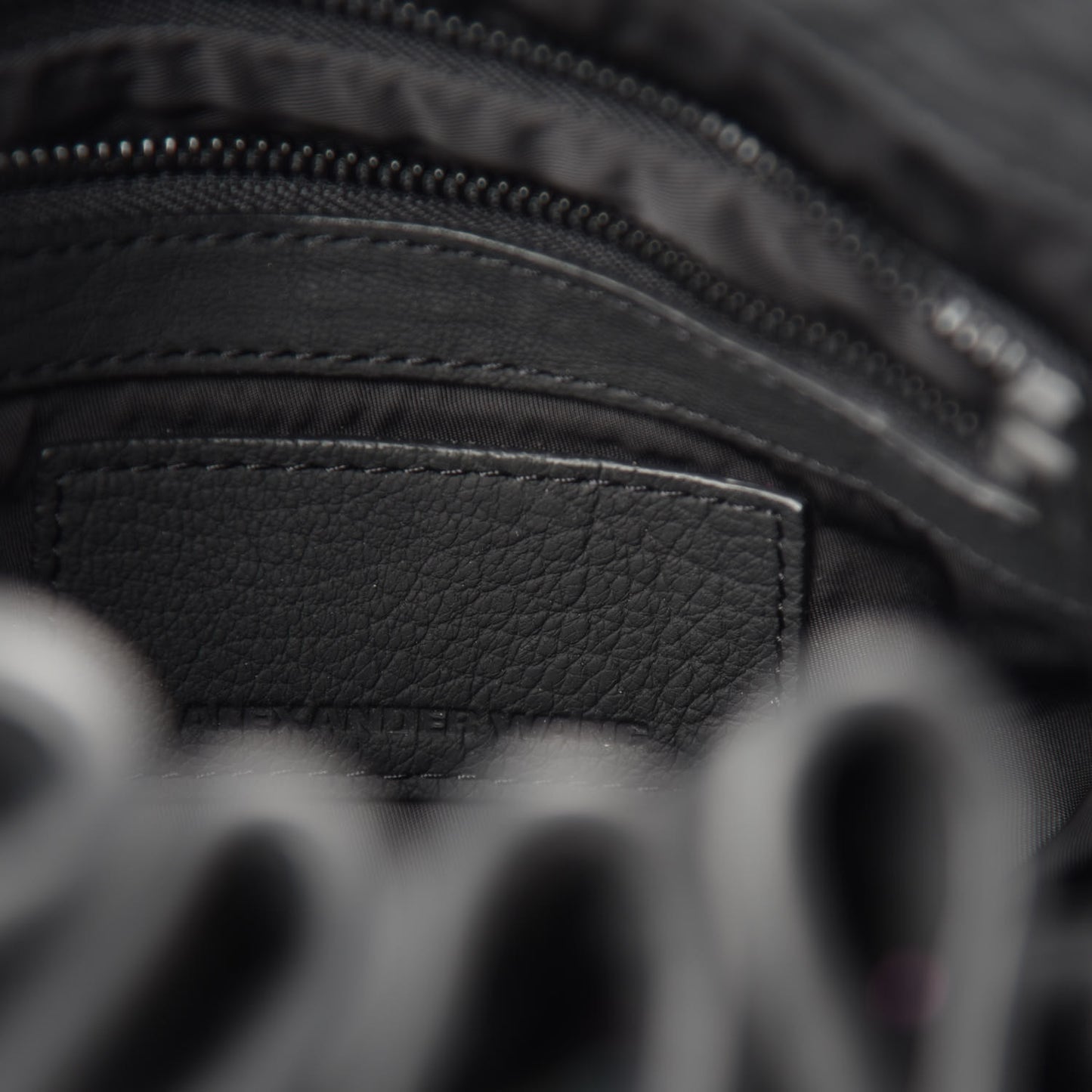 Pebbled Lambskin Diego Bucket Black Iridescent Hardware