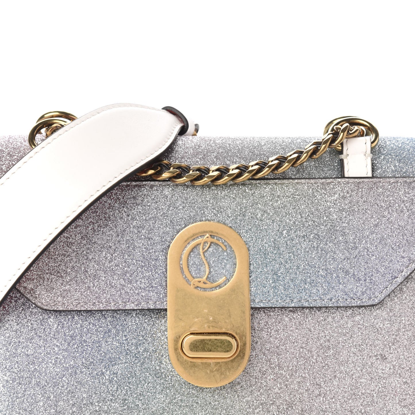Glitter Calfskin Elisa Mini Shoulder Bag Multicolor Snow