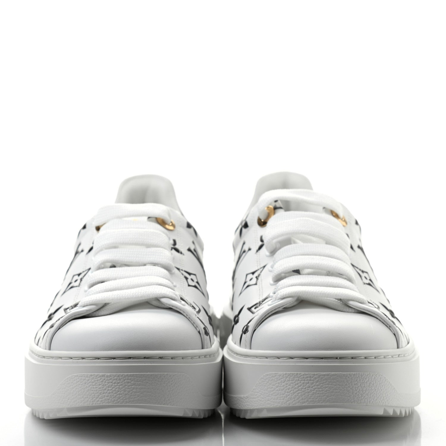 Louis Vuitton Calfskin Monogram Debossed Time Out Sneakers 39 Black 2 of 8