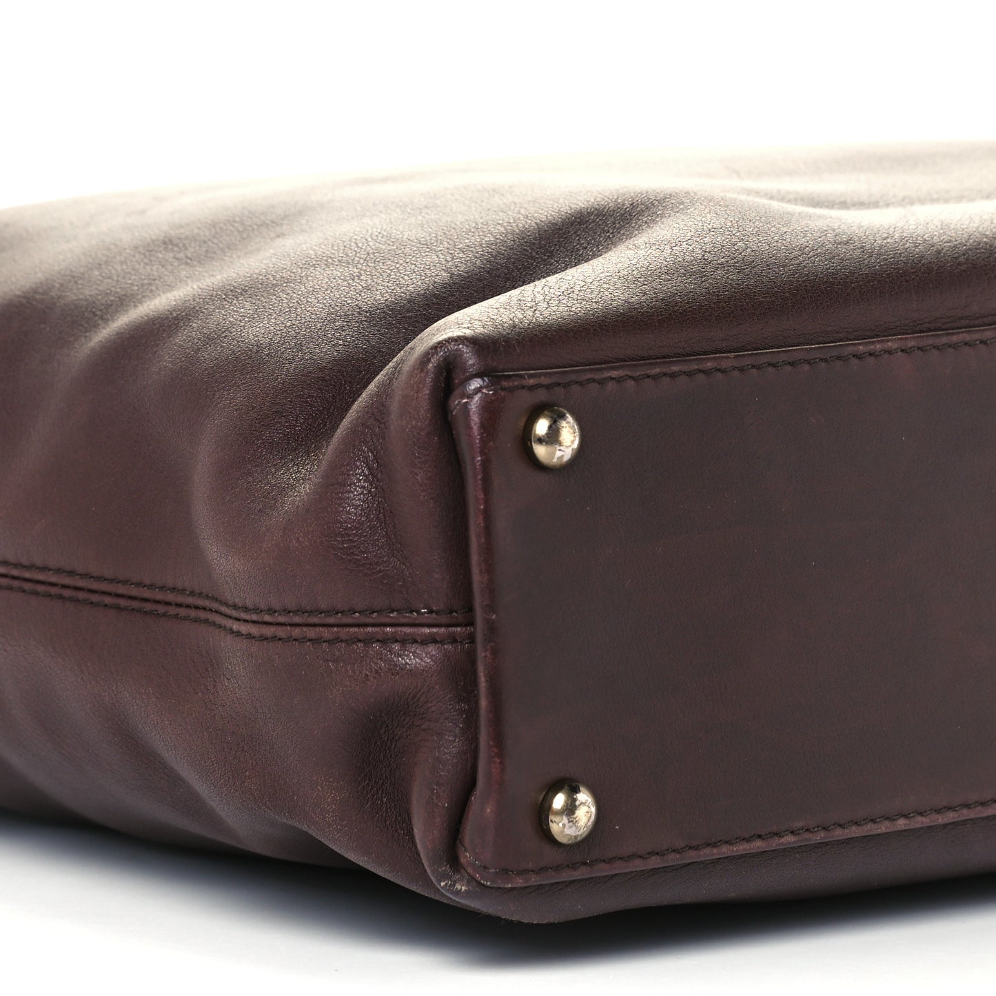 Lambskin North South Tote Burgundy