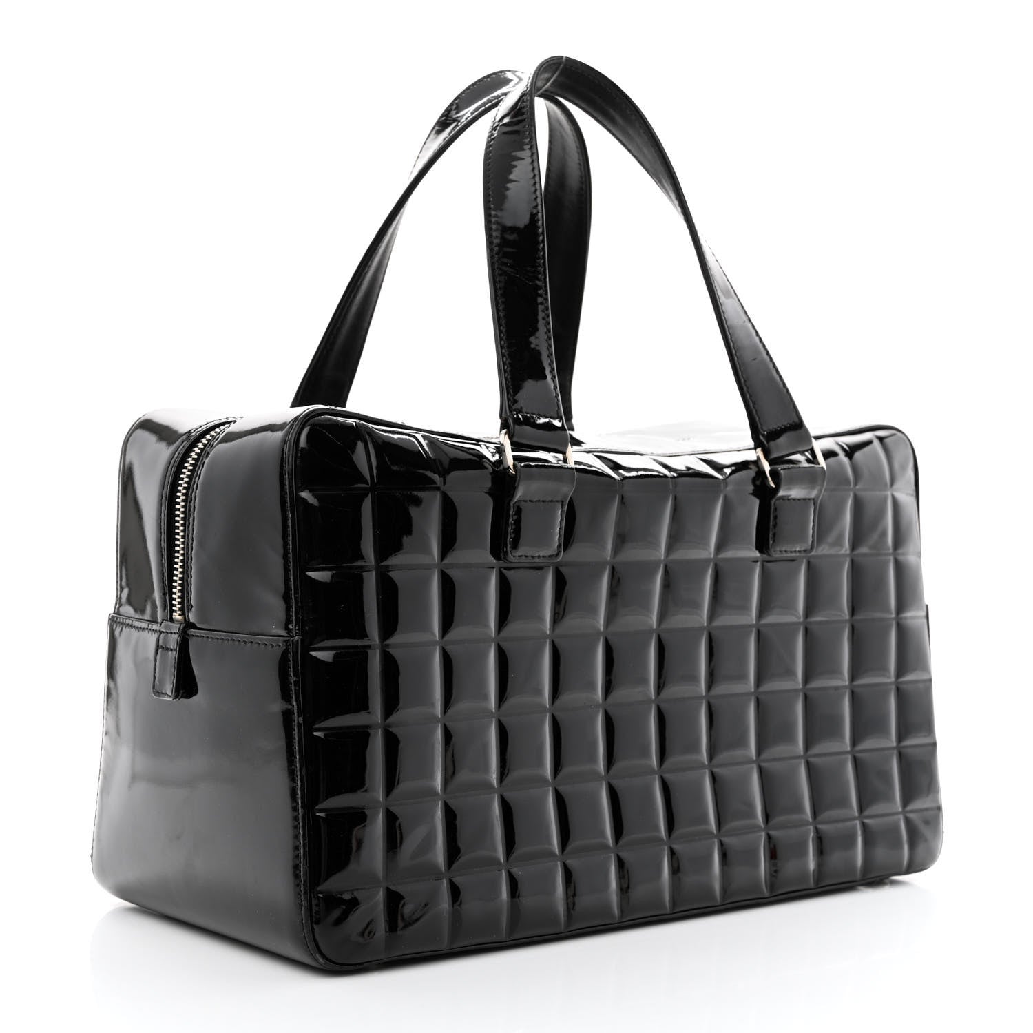 Chanel Patent Quilted Chocolate Bar Bowler Black 3 of 11