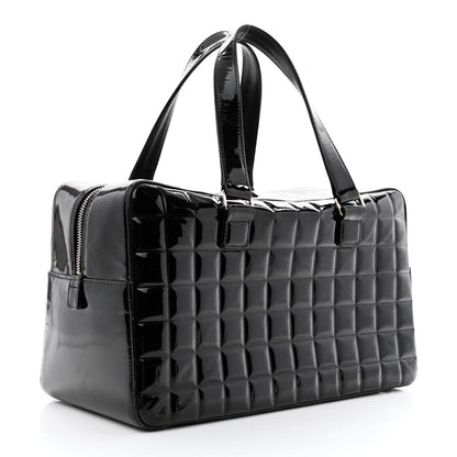 Chanel Patent Quilted Chocolate Bar Bowler Black 3 of 11